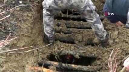 Bitlis'te BTÖ terör örgütüne ait araziye gizlenmiş yaşam malzemesi ele geçirildi