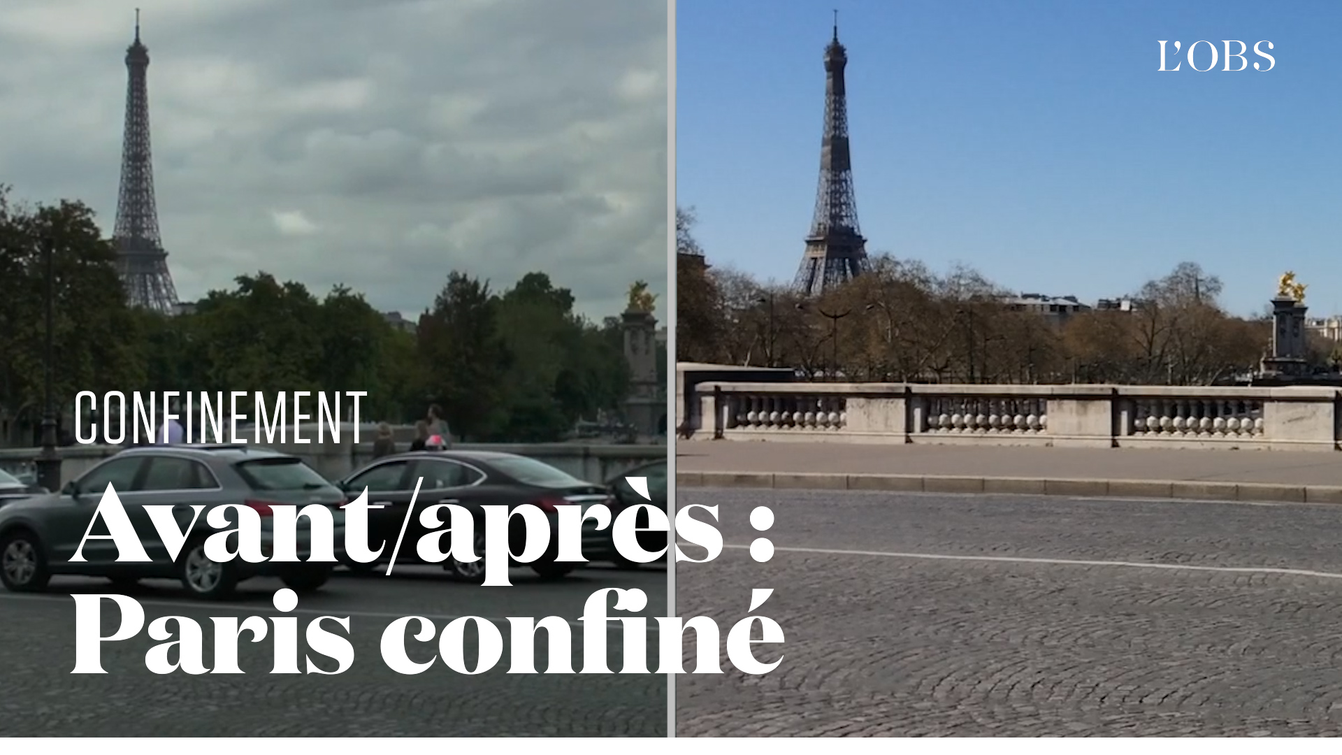 View of Paris avant/après le confinement imposé pour lutter contre le ...