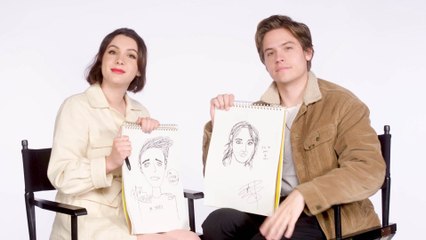 Dylan Sprouse and Hannah Marks Draw Each Other's Portraits