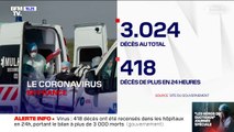 Coronavirus: 418 morts supplémentaires en 24h dans les hôpitaux en France, le bilan s'élève à plus de 3000 morts