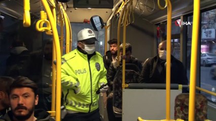 Toplu taşıma araçlarında 'Sosyal mesafe denetimi' sürüyor