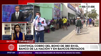 Download Video: Primera Edición: Continúa cobro del bono de 380 soles en el Banco de la Nación y bancos privados