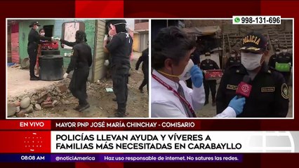 Primera Edición: Policías llevan ayuda y víveres a familias más necesitadas en Caravayllo
