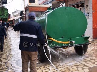 Coronavirus  Covid-19  Tunisie   انطلاق تعقيم سوق باب الزنايز ونهج خير الدين باشا تحت إشراف بلدية باجة