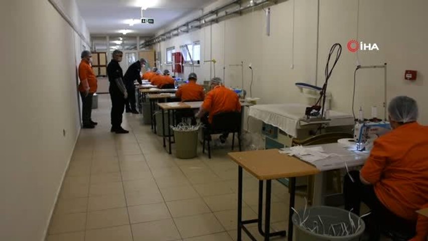 kayseri kapali cezaevinde gunde 17 bin adet maske uretiliyor dailymotion video