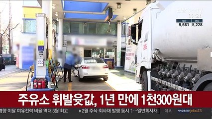 주유소 휘발윳값, 1년 만에 1천300원대