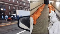 COVID-19: New York hospitals load dead bodies into trucks | Refrigerated trucks being filled with the bodies