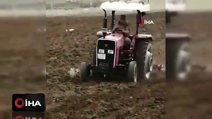 1.5 saatte ekime hazır hale getirdi! Dışarı çıkamayan çiftçinin tarlasını Mehmetçik sürdü