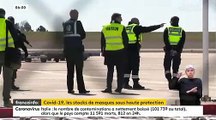 Coronavirus - Les images spectaculaires de l'arrivée des masques en France protégées par des dizaines de gendarmes armés de  fusils d'assaut
