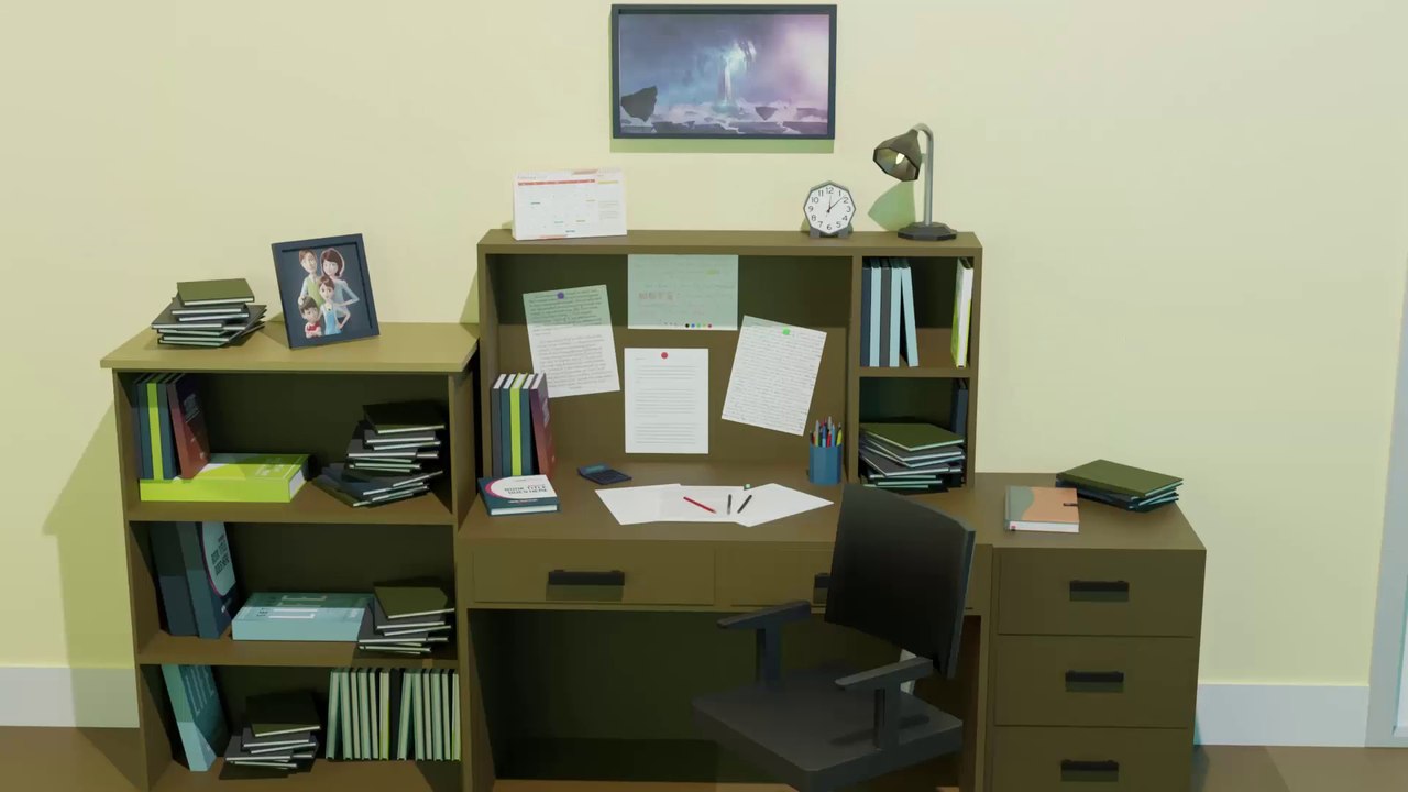 Study Table Low Poly | Blender 2.8 | Cycles