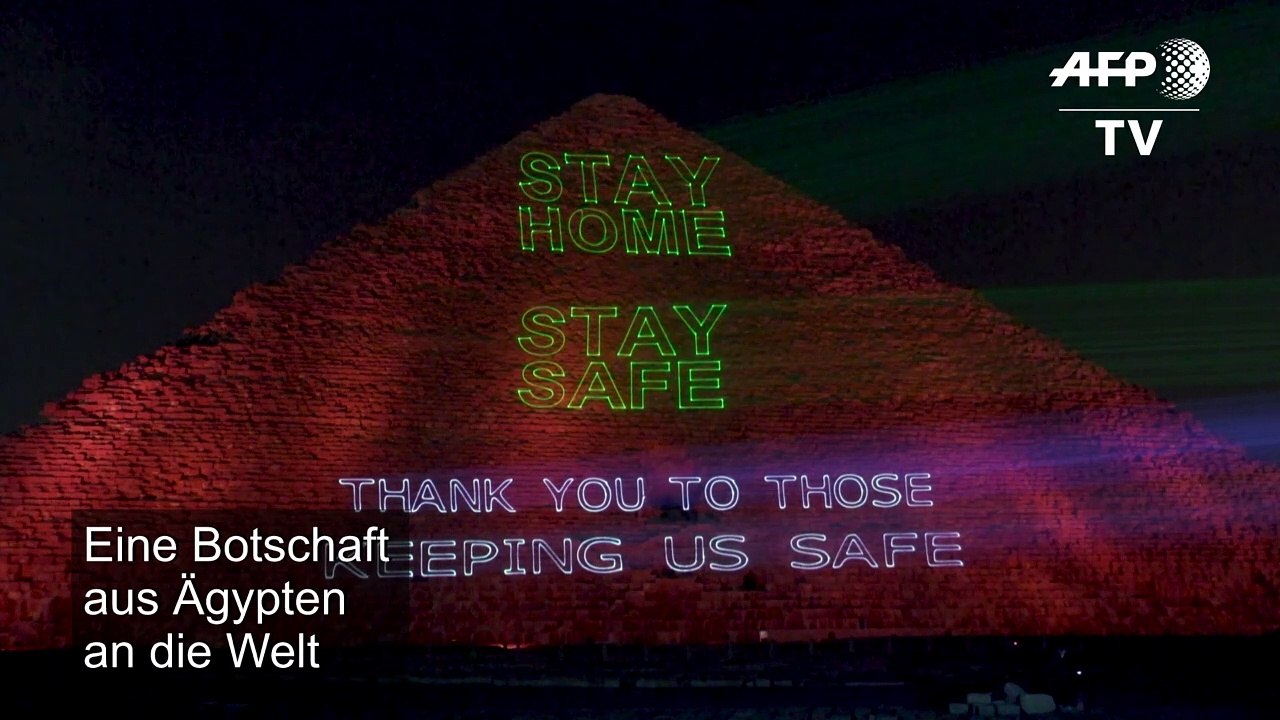 Pyramide in Gizeh mahnt zum Zuhausebleiben