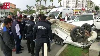 Göreve giden polisler kaza yaptı: 3 yaralı