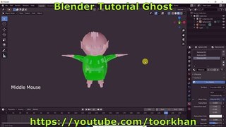 Blender Tutorial Ghost, Eeve Ghost modeling, Blender 2.8+ Tutorial Ghost, by Toor Khan