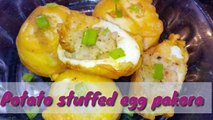 Stuffed egg pakora recipe | Potato and cheese stuff egg pakora recipe