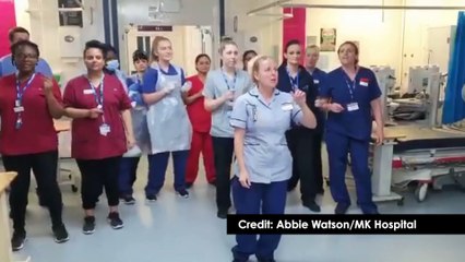 MK Hospital NHS staff sing and dance in Facebook party