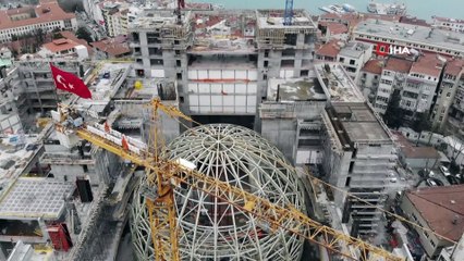 Taksim’de AKM’nin oditoryumu havadan görüntülendi