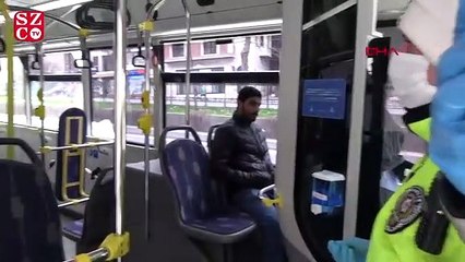 Beyoğlu'nda toplu taşımada sosyal mesafe denetimi