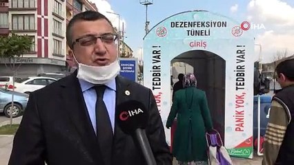 Çan’da koronavirüse karşı dezenfekte tüneli kuruldu