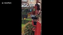 Scottish Elvis impersonator plays gig from balcony amid COVID-19 lockdown