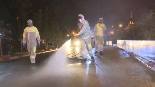 Roads sprayed down with disinfectant after COVID-19 death