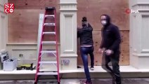 New York’ta mağaza vitrinleri yağmalamaya karşı tahta plakalarla kapatıldı