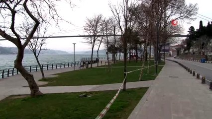 Üsküdar sahilinde korona virüs yasağına uymayan balıkçılar için şeritli önlem