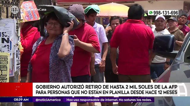 Primera Edición Gobierno autorizó retiro de hasta 2 mil soles de la AFP para personas que no están en planilla desde hace 12 meses