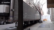 Refrigerated truck to deal with overload of dead coronavirus patients seen in NYC