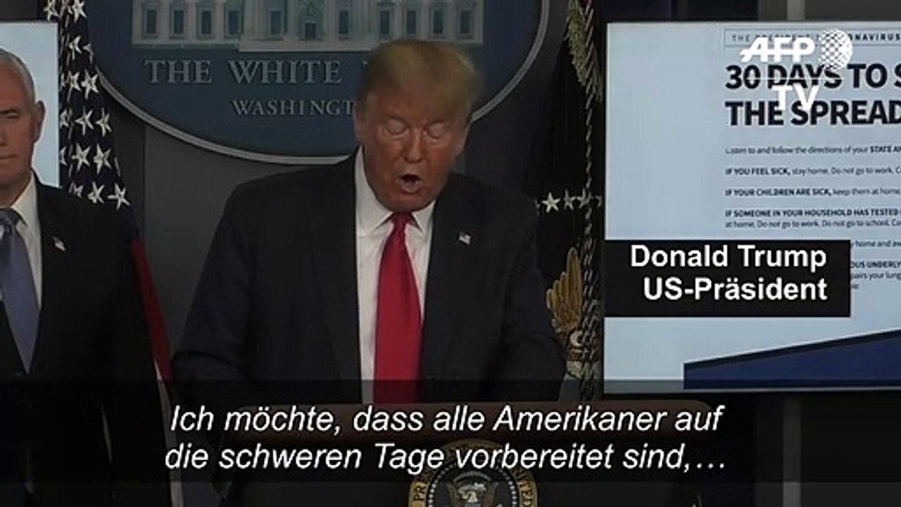 Trump zu Corona-Krise: Das werden schmerzhafte Wochen