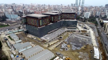 İnşaatında sona gelinen Göztepe Şehir Hastanesi havadan görüntülendi