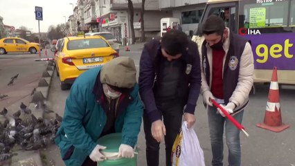 65 yaşındaki Kamil Çakmakçı, yasağa rağmen her sabah kuşlarını besliyor