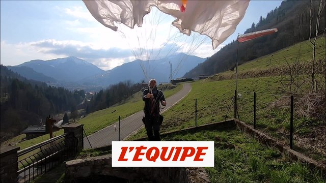Valentin Delluc s'entraîne dans son jardin pendant le confinement - Adrénaline - Speedriding