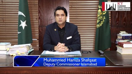 Covid-19, DC islamabad Hamza Shafqaat msg for citizens
