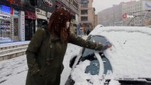 Erzurum'a Nisan ayında kar yağdı