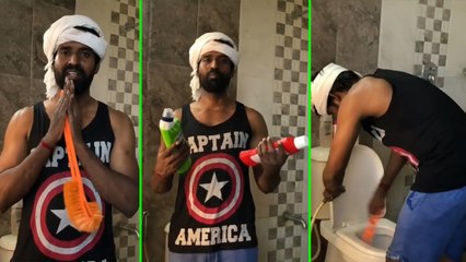 Actor Soori Cleaning Bathroom | Lock Down