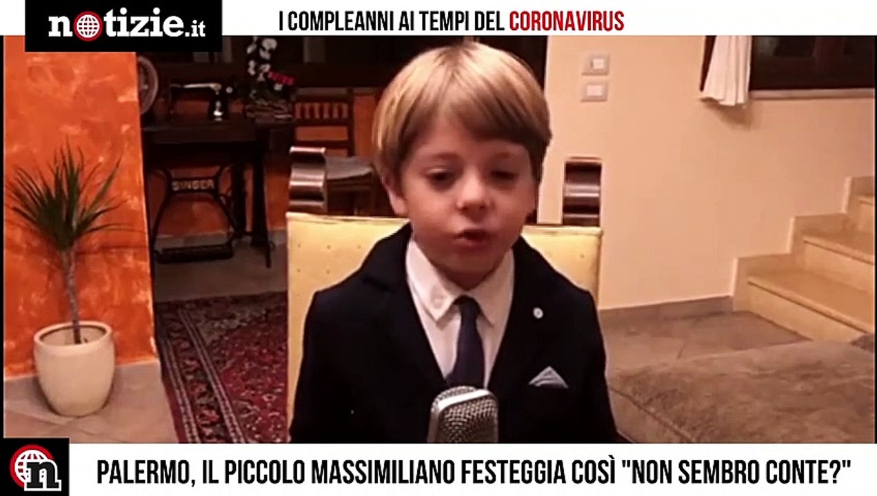 Coronavirus, discorso di compleanno del bimbo in quarantena: "Sembro Giuseppe Conte?" | Notizie.it
