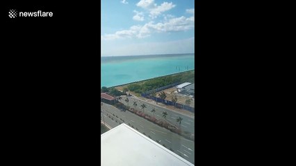 Manila Bay turns clear turquoise colour during COVID-19 lockdown