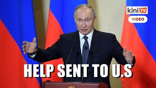 Russian military plane sends aid to US