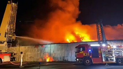 Eight fire engines tackle large building fire Adlington near Chorley