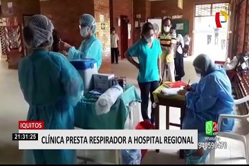 Clínica privada prestó su ventilador mecánico al Hospital Regional de Loreto
