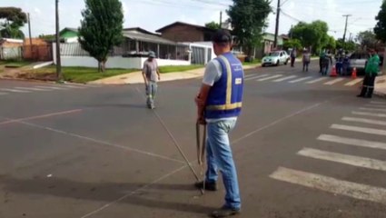 Cettrans/Transitar começa a implantar ‘minirrotatória’ na Rua Ipanema, no Bairro Brasília