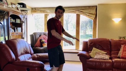 Man teaches funny alternative home workout to do during COVID-19 lockdown