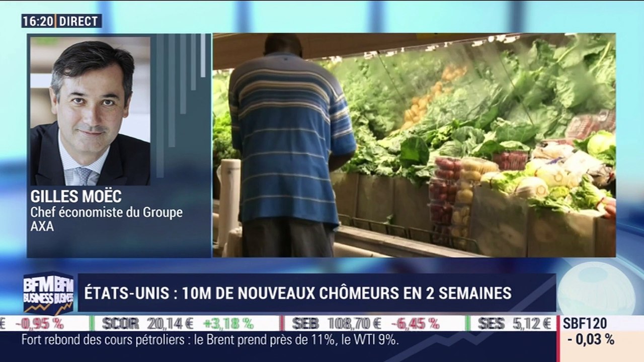Gilles Moëc (Groupe AXA) : États-Unis : 10 millions de nouveaux chômeurs en 2 semaines - 02/04