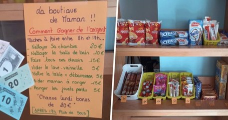 Cette maman crée un faux supermarché dans sa maison pour que ses enfants l'aident pendant le confinement