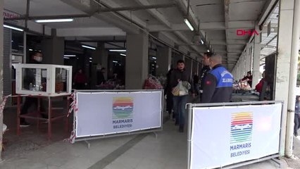 MUĞLA Haftada bir kurulan halk pazarı üçe bölündü, sosyal mesafe artırıldı