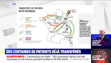 Les transferts de malades du coronavirus se poursuivent pour désengorger les régions saturées