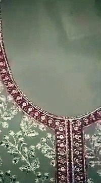 Taupe and Red Embroidered Palazzo Suit