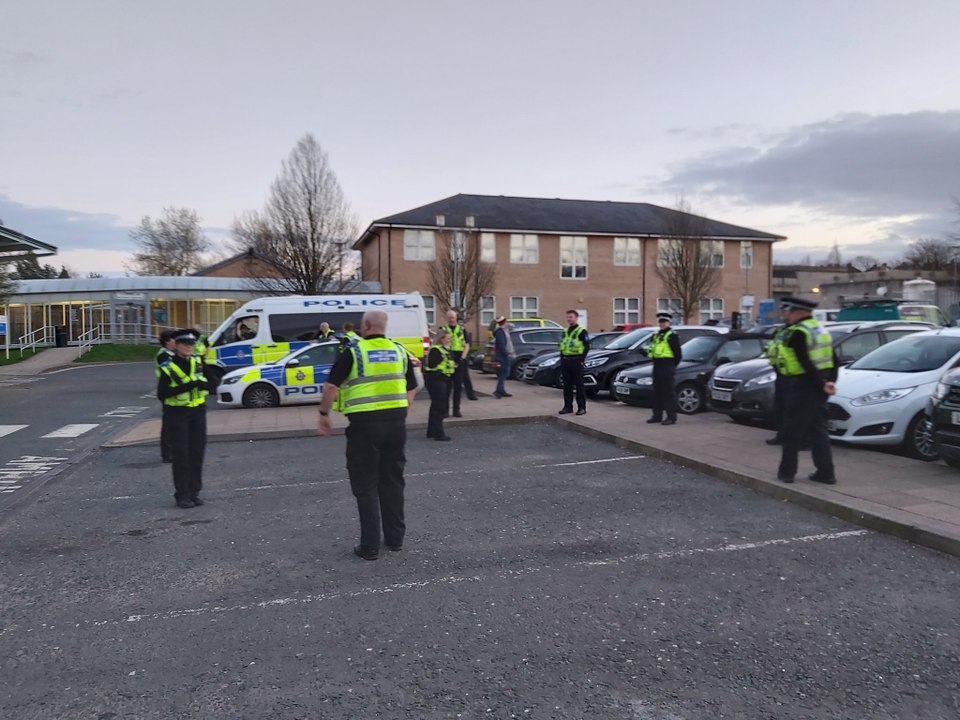 Police at Calderdale Royal Hospital join Clap for your Carers