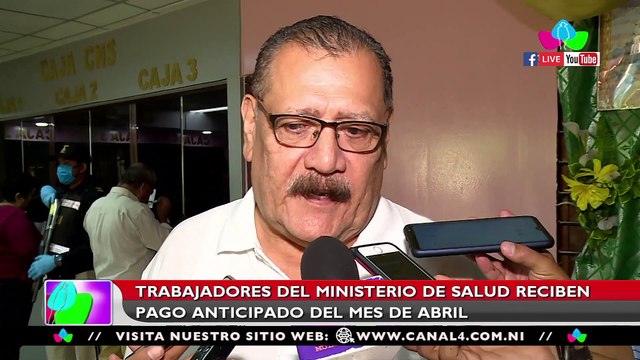 Trabajadores del Ministerio de Salud reciben pago anticipado del mes de abril