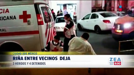 Riña entre vecinos deja tres heridos y cuatro detenidos